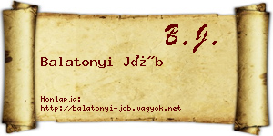 Balatonyi Jób névjegykártya